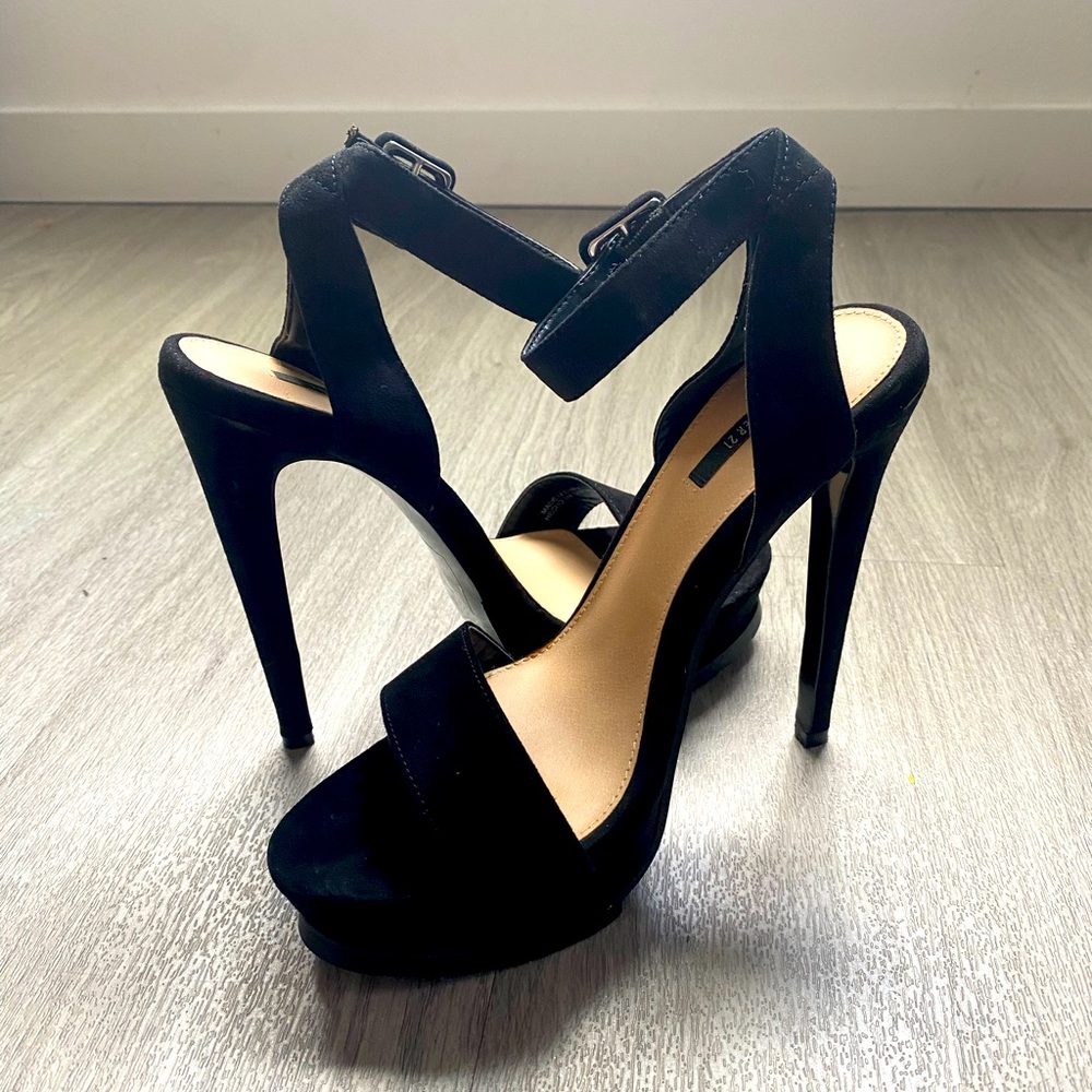 Forever 21 Faux Suede ankle strap heels